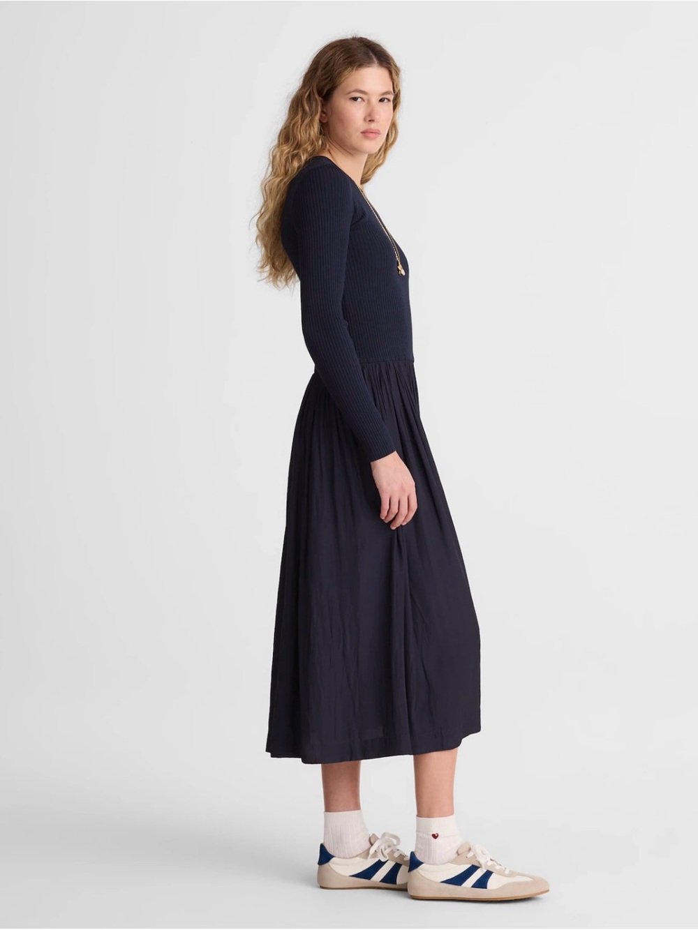 Madewell Ribbed Scoopneck Midi Dress - Picture 3 of 5